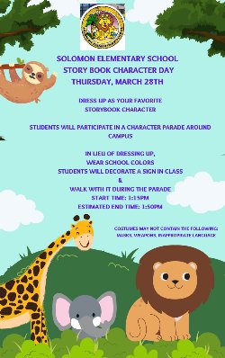 Character Dress Up Day Flier